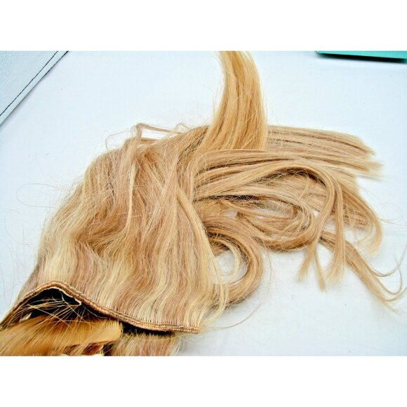 Doores Human Hair Extensions Mixed Set Ponytail Clip Stick Blonde Highlight 18" - Picture 5 of 11